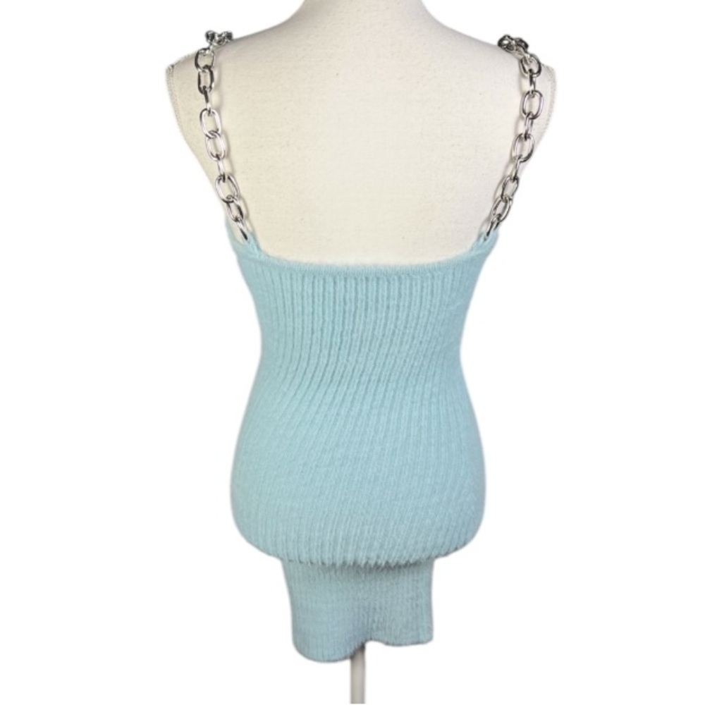 The Ragged Priest Dress Womens XS Chain Strap Fuzzy Light Blue Alternative Mini - Picture 7 of 10